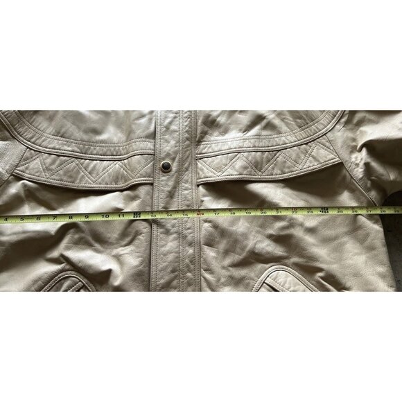 Vintage Wilsons Men’s Sz XL Leather Light Brown Leather Jacket Button Front RARE - Picture 7 of 16